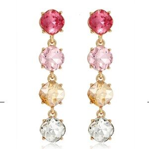 Ettika Four the Money ombré pink crystal earrings